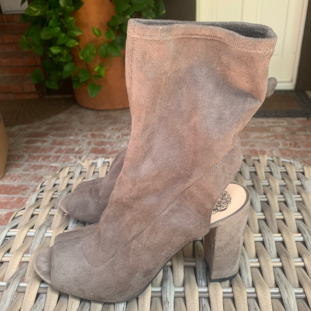 Vince Camuto Tan Open Heel Booties